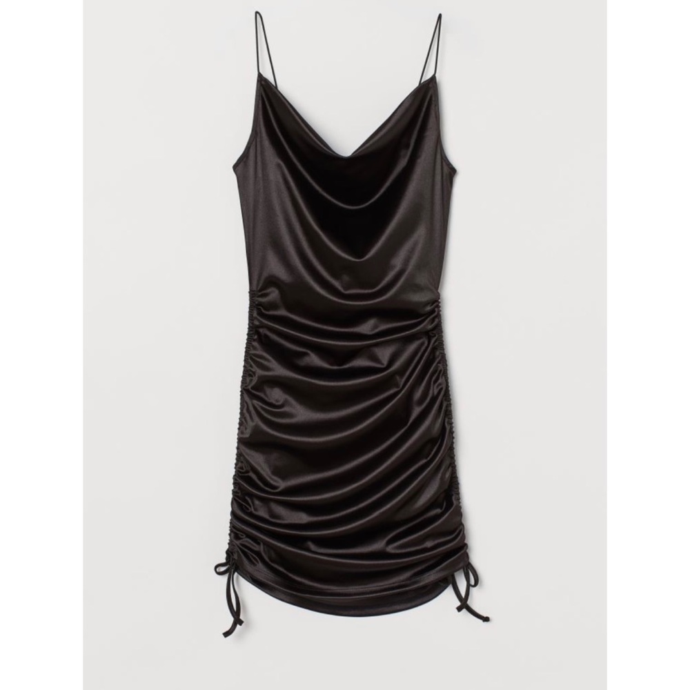 H&M Satin ruched mini dress